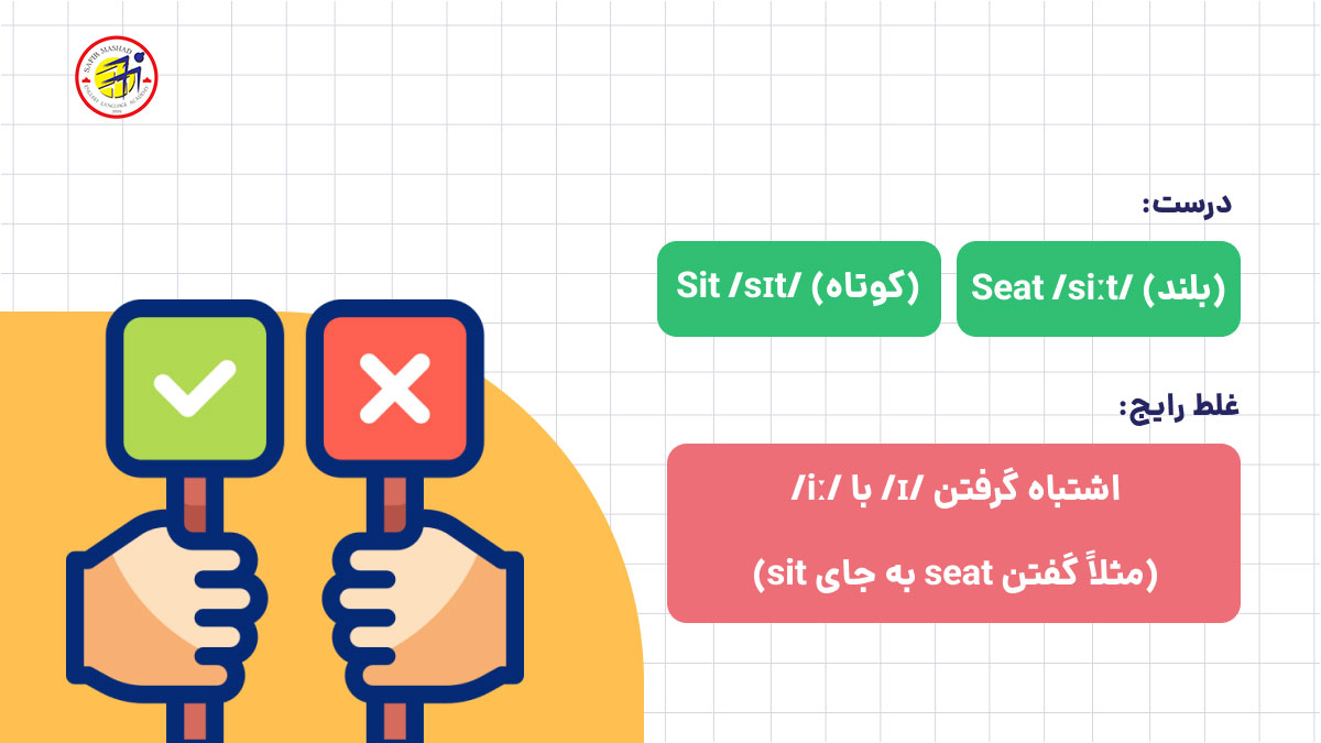 اشتباهات رایج هنگام استفاده از حروف صدا دار انگلیسی