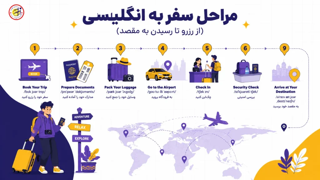 مراحل سفر به انگلیسی